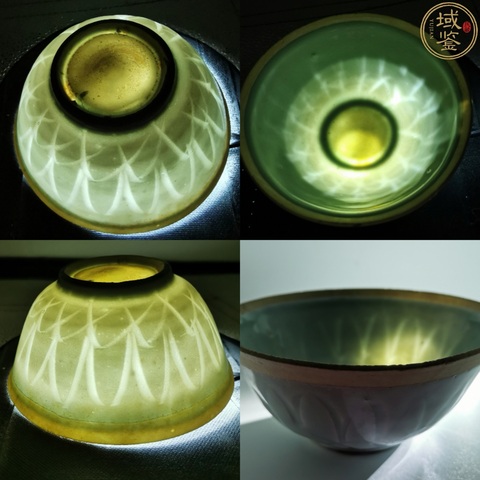 古玩陶瓷湖田窯影青釉刻仰蓮紋面包碗拍賣，當前價格9000元