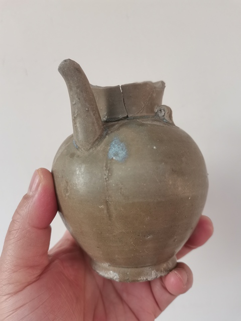 古玩陶瓷越窯青瓷瓜棱水注拍賣，當前價格0元