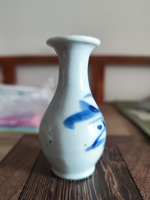 古玩陶瓷清晚期青花山水人物紋玉壺春瓶拍賣，當前價格488元