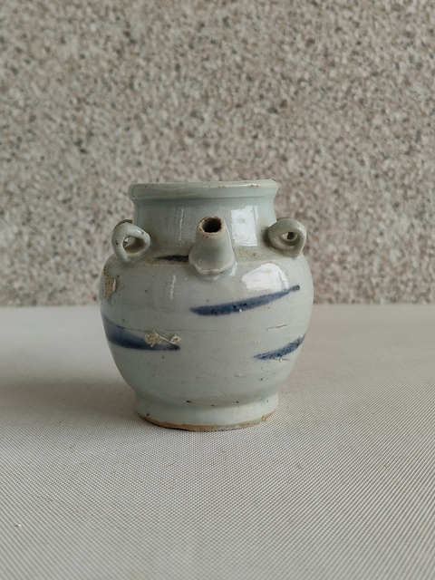 古玩陶瓷青花四系壺拍賣,當前價格580元