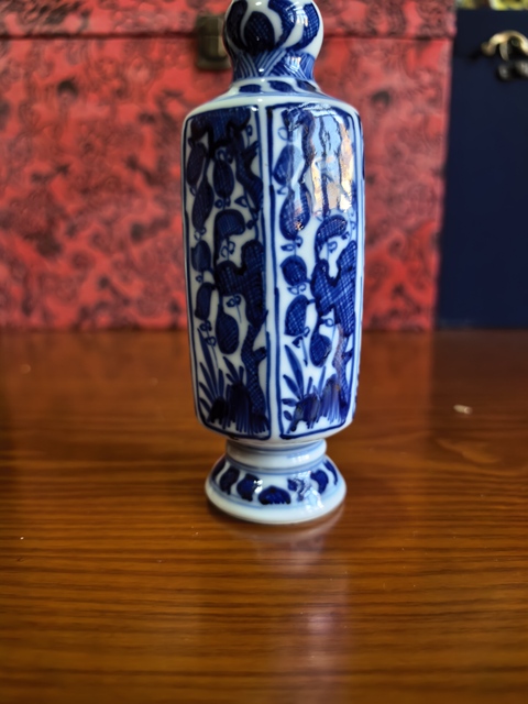 古玩陶瓷康熙青花花卉紋六方葫蘆瓶拍賣,當前價格8888元