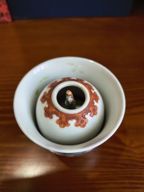 古玩陶瓷粉彩太白醉酒故事紋公道杯拍賣，當前價格9888元