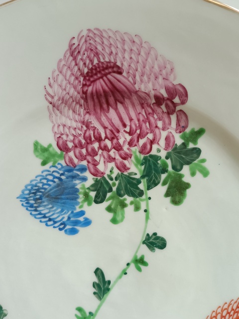 古玩陶瓷粉彩花卉紋盤拍賣，當前價格533元