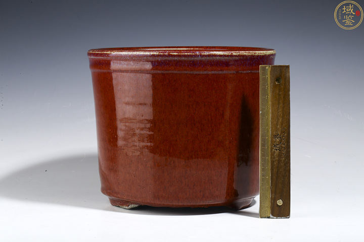 古玩陶瓷乾隆均紅窯變筒式爐拍賣，當前價格28000元