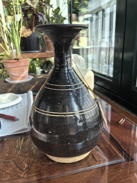 古玩陶瓷元代·黑釉玉壺春瓶拍賣，當前價格3300元