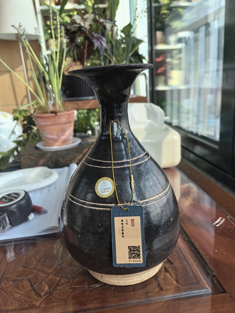 古玩陶瓷元代·黑釉玉壺春瓶拍賣，當前價格3300元