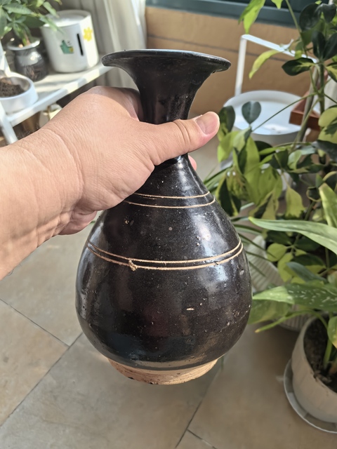 古玩陶瓷元代·黑釉玉壺春瓶拍賣，當前價格3300元