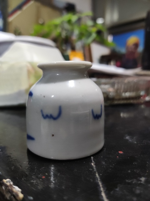 古玩陶瓷晚清山水紋青花水盂拍賣,當前價格698元