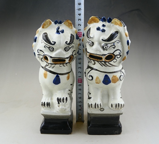 古玩陶瓷清末民初白地黑花獅子拍賣,當前價格999元