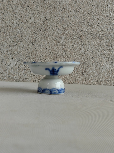 古玩陶瓷青花壽字紋高足盤拍賣,當前價格398元