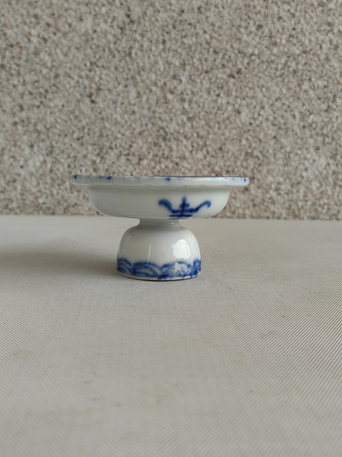 古玩陶瓷青花壽字紋高足盤拍賣,當前價格398元