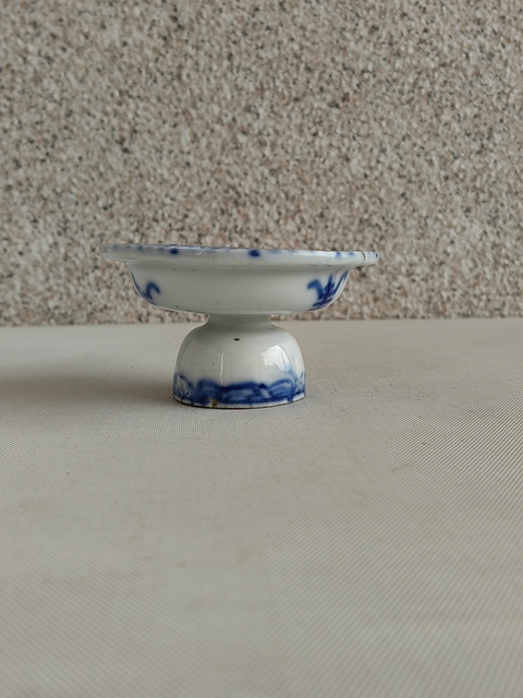 古玩陶瓷青花壽字紋高足盤拍賣,當前價格398元