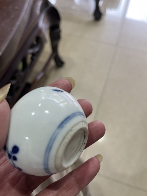 古玩陶瓷花卉紋青花水盂拍賣，當前價格3800元