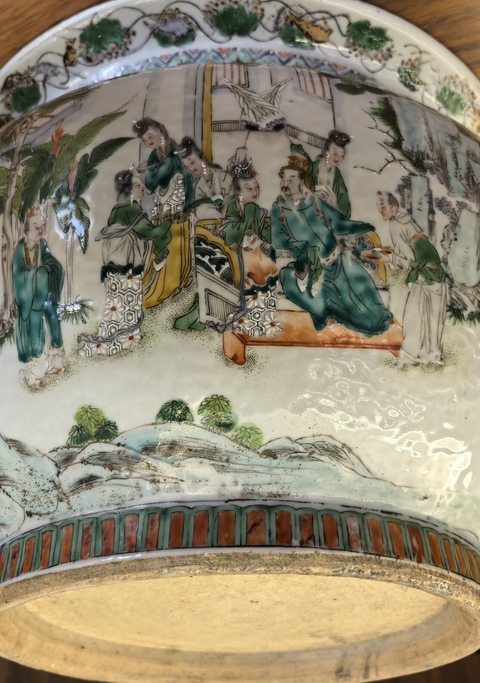古玩陶瓷咸豐五彩(東山再起)獅耳爐(或為魚缸)拍賣,當前價格78888元