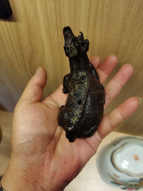 古玩銅器麒麟水盂拍賣,當前價格28000元