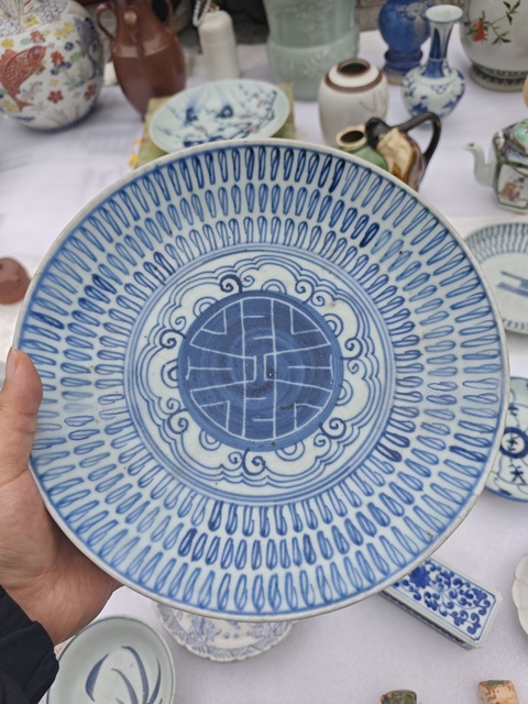 古玩陶瓷清中期壽字青花盤拍賣,當(dāng)前價格499元