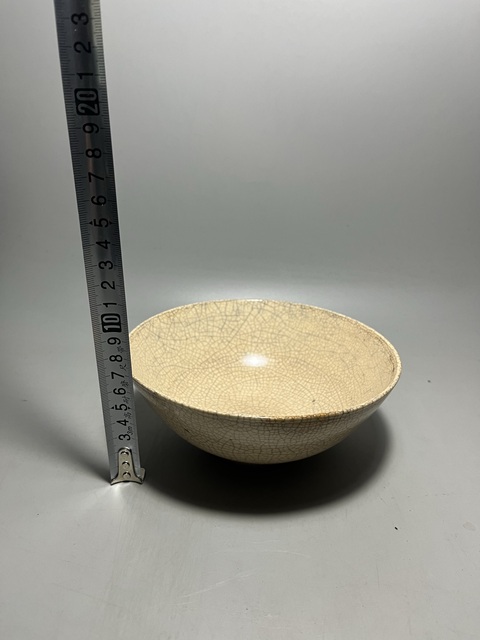 古玩陶瓷米黃哥釉大碗拍賣，當前價格0元