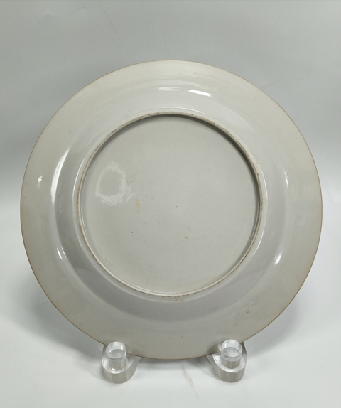 古玩陶瓷清中晚-藍料彩描金花卉紋盤拍賣，當前價格999元