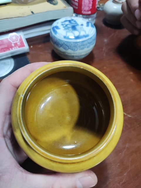 古玩陶瓷晚清民國黃釉蓋罐拍賣,當前價格2688元