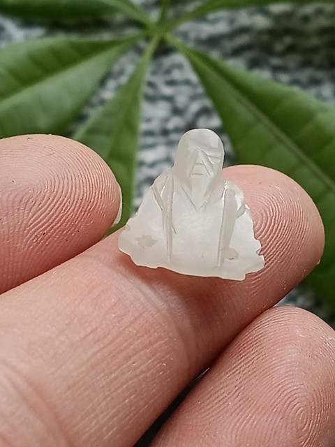 古玩玉器(一口價放漏)超白清代和田玉雕“壽星帽花”拍賣,當前價格500元