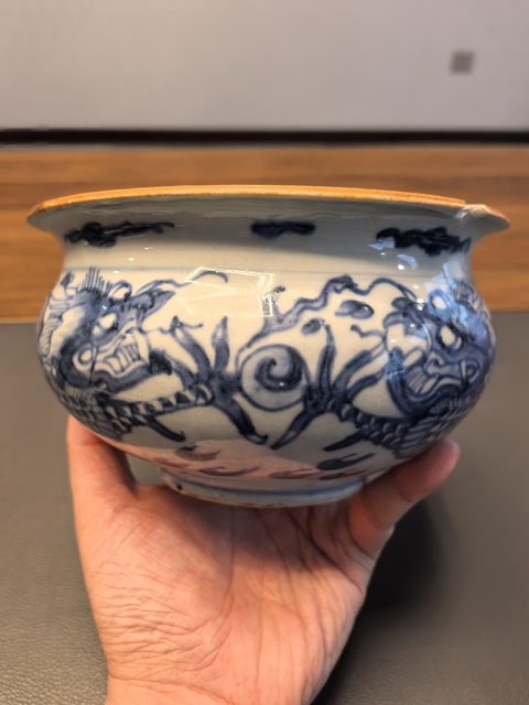 古玩陶瓷雍正青花龍紋羅漢爐拍賣，當前價格1980元