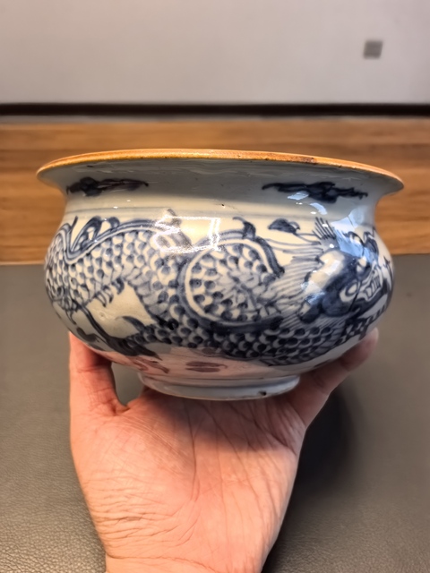 古玩陶瓷雍正青花龍紋羅漢爐拍賣，當前價格1980元