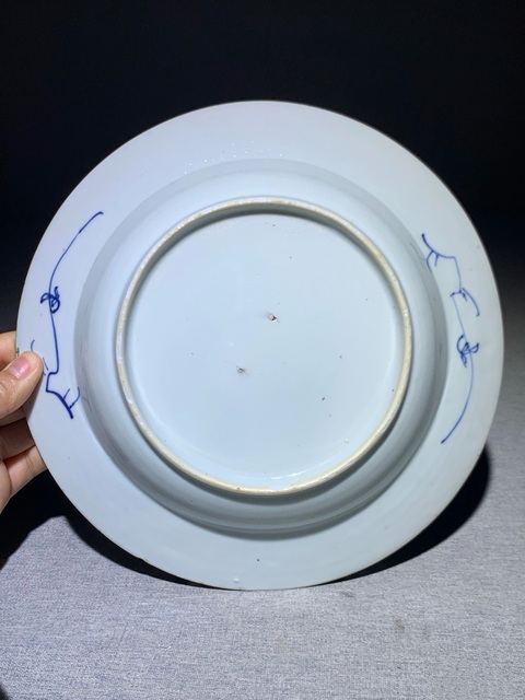 古玩陶瓷清康熙·纏枝蓮花卉紋折沿盤拍賣，當前價格3088元