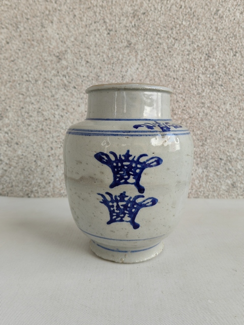 古玩陶瓷青花花卉紋罐拍賣,當前價格550元