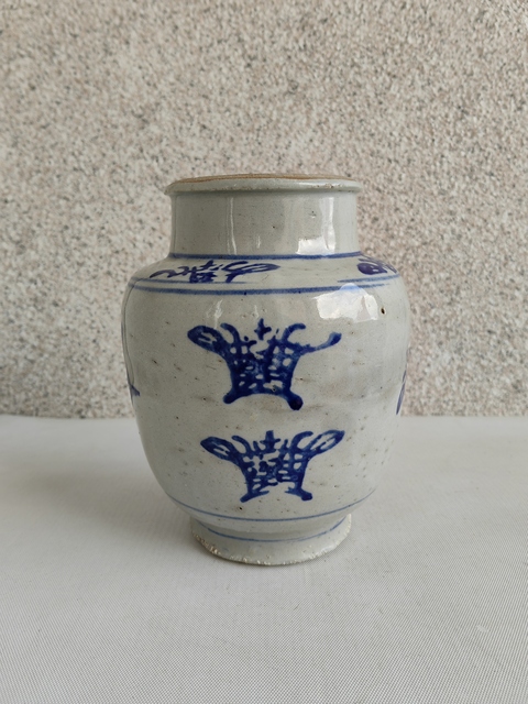 古玩陶瓷青花花卉紋罐拍賣,當前價格550元