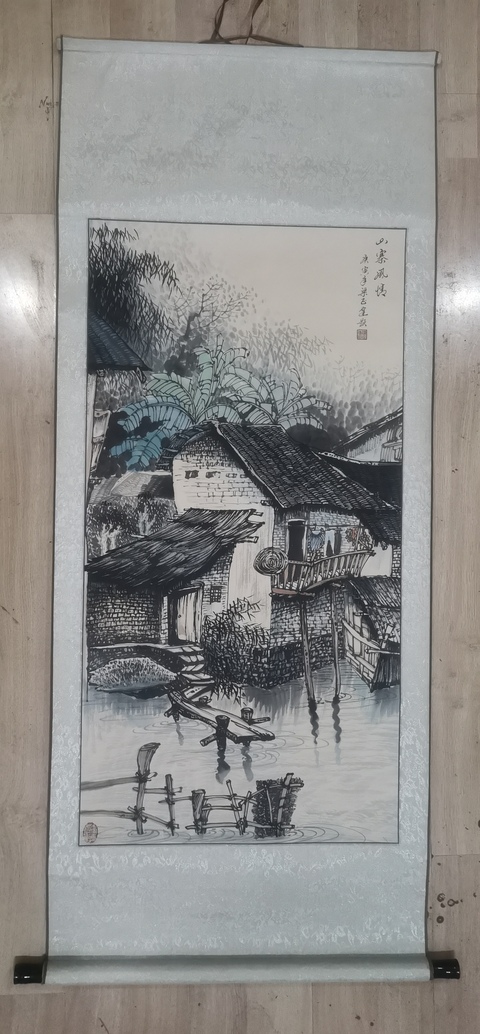 古玩字畫現任中華海峽兩岸書畫藝術協會副主席梁正建山寨風情拍賣，當前價格699元