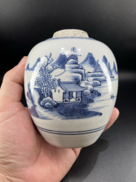 古玩陶瓷青花山水紋罐拍賣,當前價格4500元