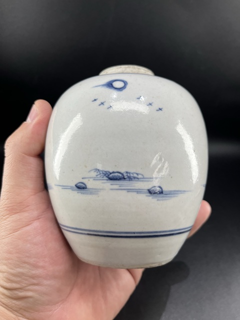 古玩陶瓷青花山水紋罐拍賣,當前價格4500元