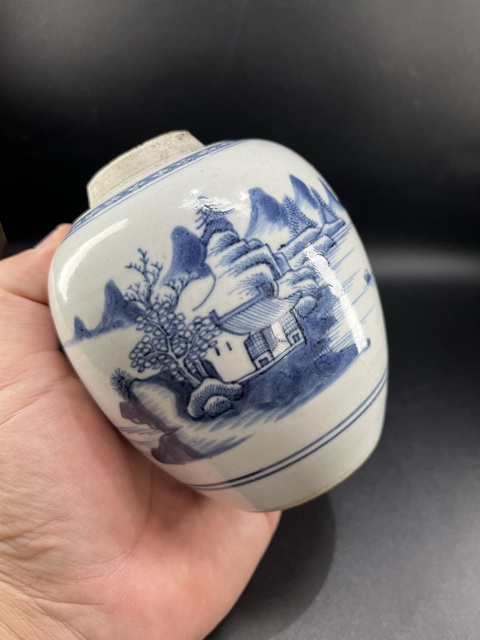 古玩陶瓷青花山水紋罐拍賣,當前價格4500元