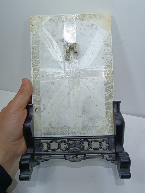 古玩陶瓷晚清民國浮雕山水加彩紋四方瓷板拍賣，當前價格18800元