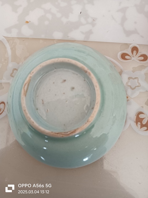 古玩陶瓷豆青釉盤拍賣,當前價格188元