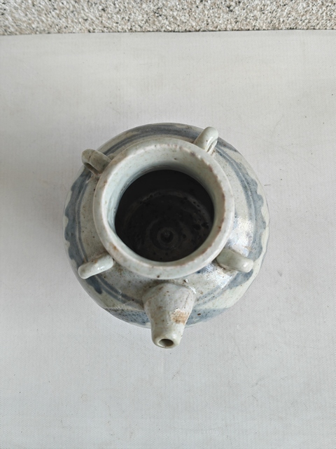 古玩陶瓷吉語(yǔ)紋青花四系壺拍賣，當(dāng)前價(jià)格480元