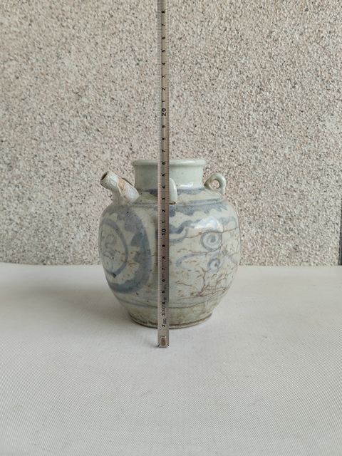 古玩陶瓷吉語(yǔ)紋青花四系壺拍賣，當(dāng)前價(jià)格480元