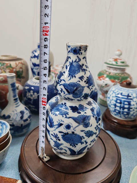 古玩陶瓷晚清時(shí)期青花花鳥紋葫蘆瓶拍賣,當(dāng)前價(jià)格2280元