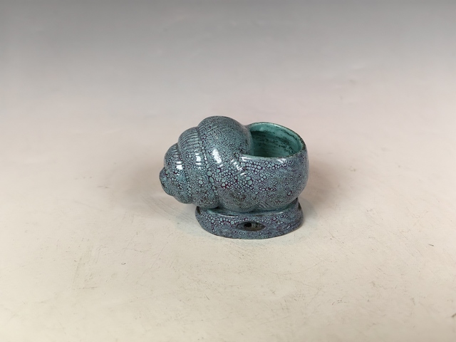 中国古美術・爐鈞釉水盂•文房具【大清乾隆年製】在銘•文房具•清