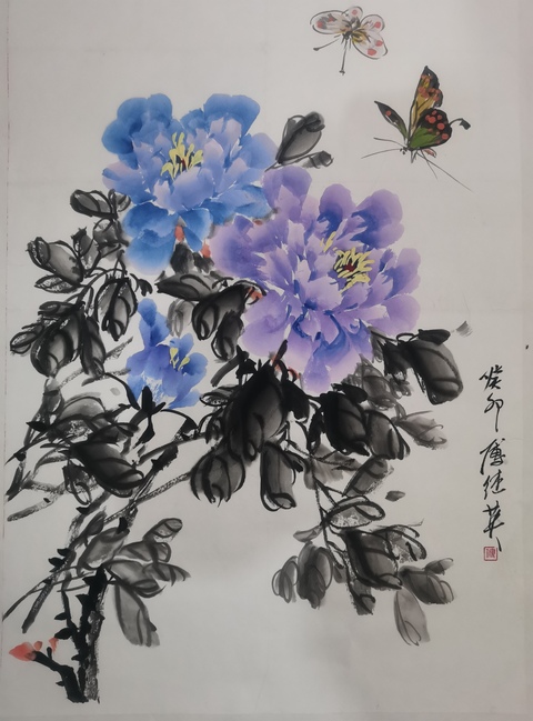 古玩字畫宋慶齡特型演員國家一級美術師傅繼英花卉拍賣,當前價格699元