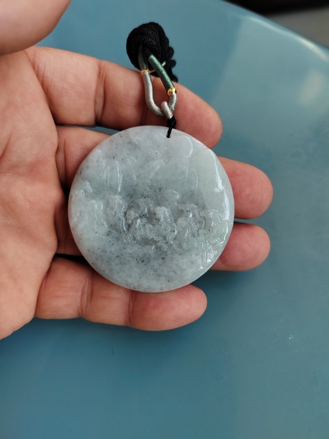 古玩玉器天然翡翠雕“八駿牌”拍賣，當前價格777元