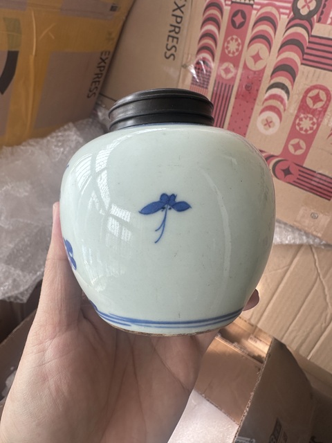古玩陶瓷青花獅子紋蓋罐拍賣，當前價格2800元