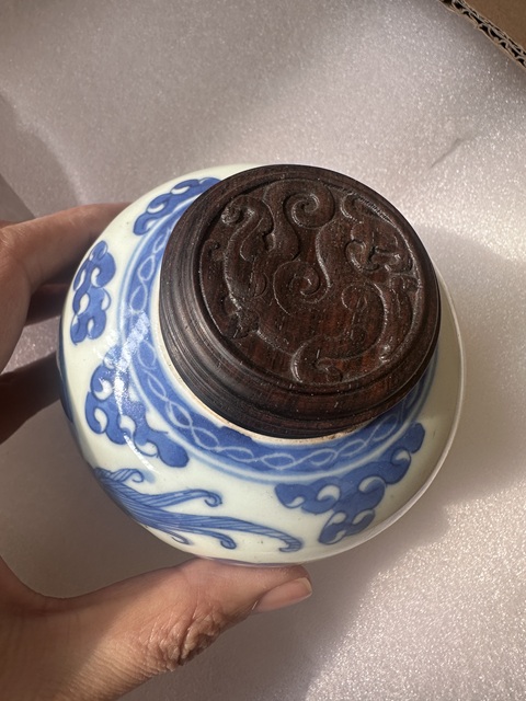 古玩陶瓷青花獅子紋蓋罐拍賣，當前價格2800元