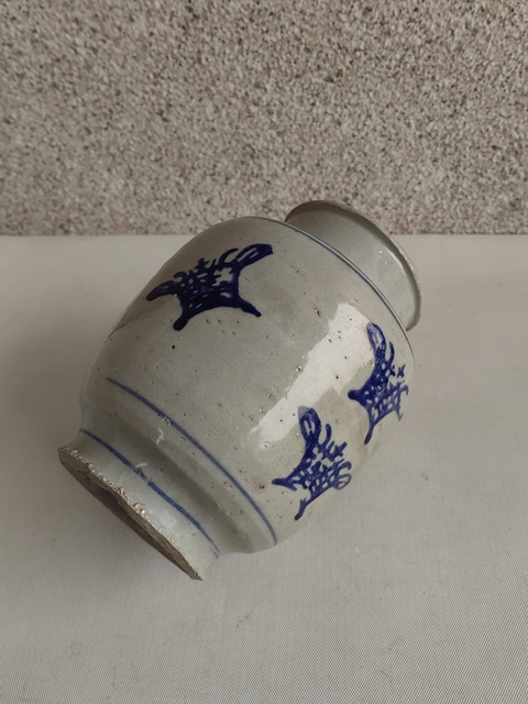 古玩陶瓷青花花卉紋罐拍賣,當前價格550元
