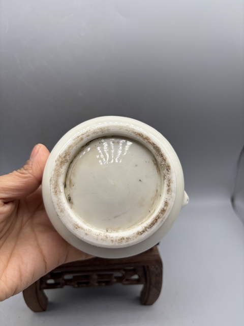 古玩陶瓷德化窯雙獅兒香爐拍賣,當前價格4888元