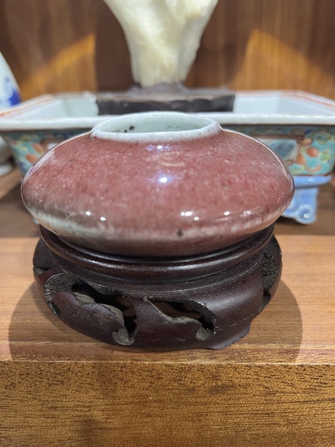 古玩陶瓷霽紅釉水盂拍賣，當前價格6000元
