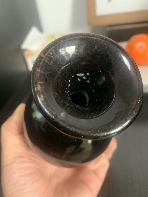 古玩陶瓷磁州窯黑釉撇口瓶拍賣，當前價格6800元