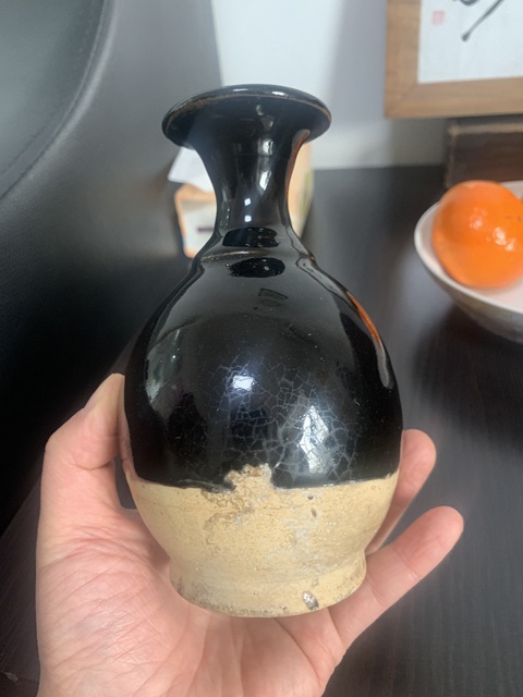 古玩陶瓷磁州窯黑釉撇口瓶拍賣，當前價格6800元