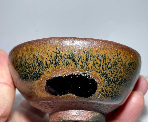 古玩陶瓷建窯金油滴茶盞拍賣，當(dāng)前價(jià)格1元