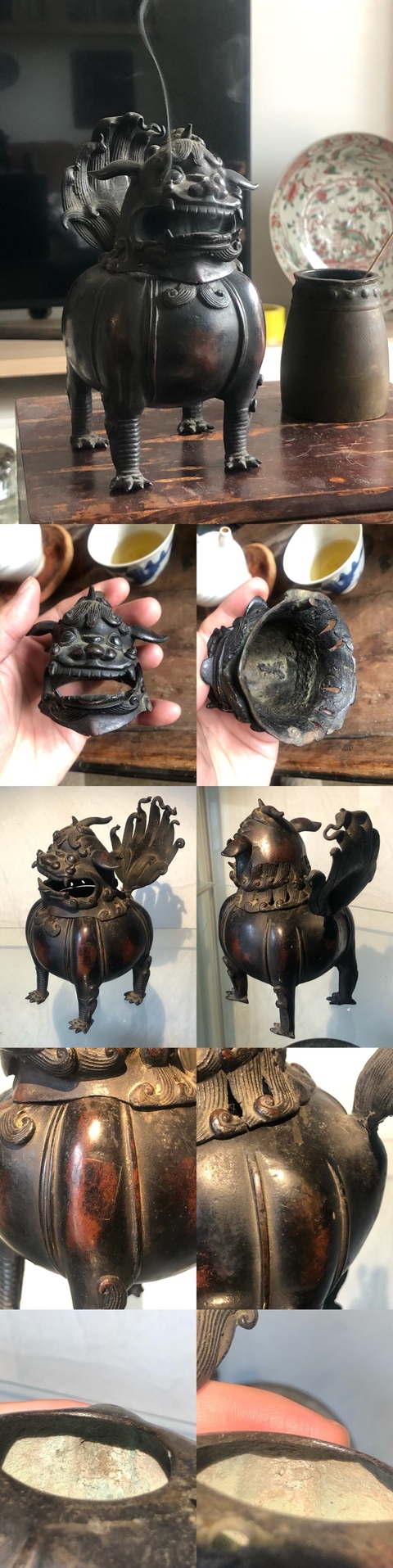 古玩銅器清代·甪端 瑞獸銅香爐拍賣,當前價格6000元